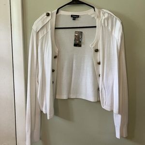Torrid White Military Style Cardigan